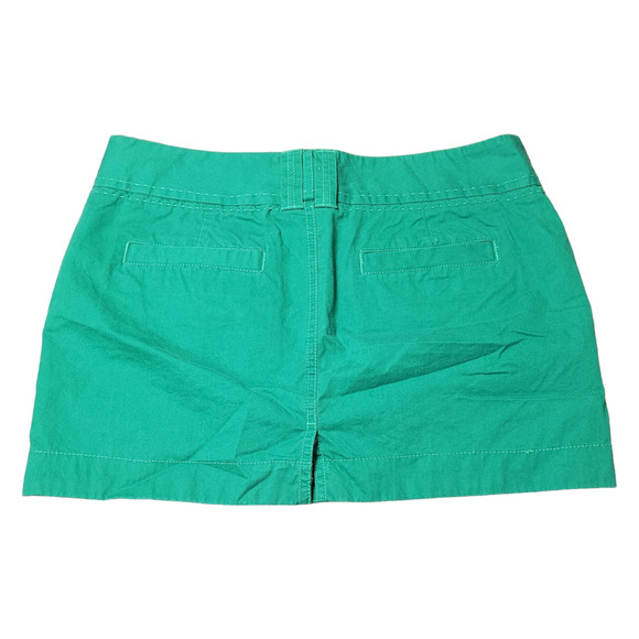 Old Navy Green Cotton Mini Skirt Size 4 Y2K Straight Bandage Skirt Pockets Vivid - Picture 2 of 5